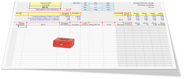 Kostenlos laden - Kassenbuch 2026 f�r die Barkasse aus XG130