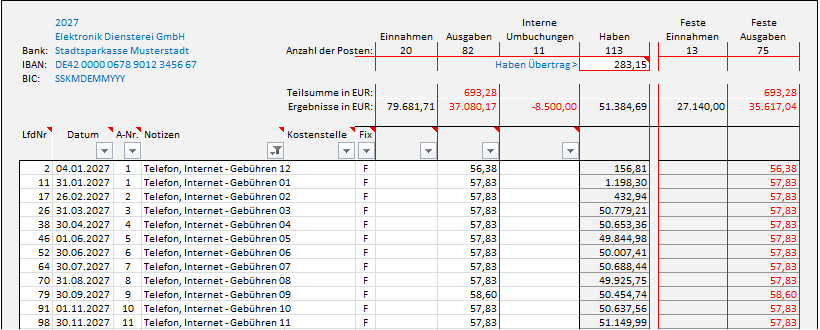 Nach beliebigen Kriterien filtern