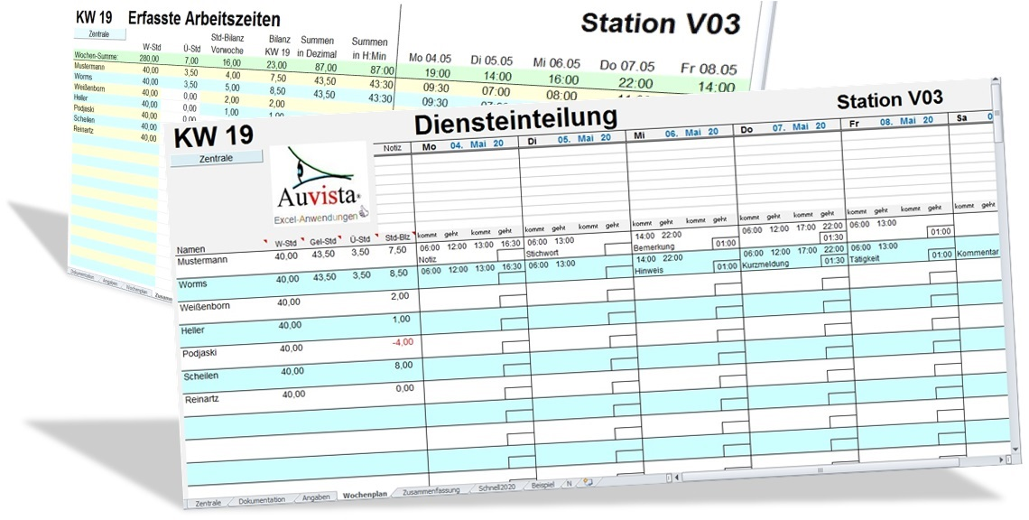 Dienstplan mit Zeiterfassung aus SC024