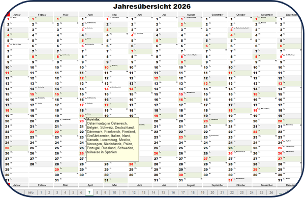 Kostenlos laden - Wandkalender 2026