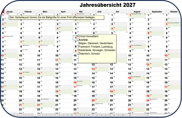 Kostenlos laden - Wandkalender 2027